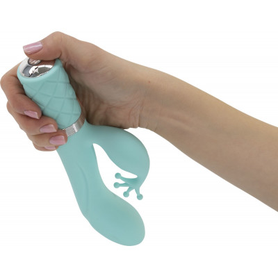 Розкішний вібратор-кролик Pillow Talk - Kinky Teal з кристалом Сваровські, потужний Розкішний вібратор-кролик Pillow Talk - Kinky Teal з кристалом Сваровські, потужний