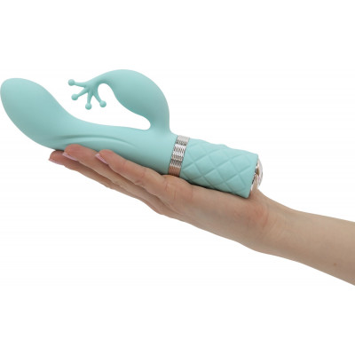 Розкішний вібратор-кролик Pillow Talk - Kinky Teal з кристалом Сваровські, потужний Розкішний вібратор-кролик Pillow Talk - Kinky Teal з кристалом Сваровські, потужний
