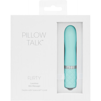 Розкішний вібратор PILLOW TALK - Flirty Teal з кристалом Сваровські, гнучка голівка Розкішний вібратор PILLOW TALK - Flirty Teal з кристалом Сваровські, гнучка голівка