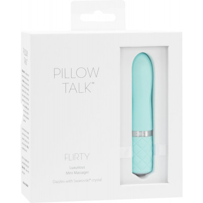 Розкішний вібратор PILLOW TALK - Flirty Teal з кристалом Сваровські, гнучка голівка Розкішний вібратор PILLOW TALK - Flirty Teal з кристалом Сваровські, гнучка голівка