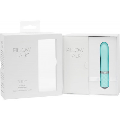Розкішний вібратор PILLOW TALK - Flirty Teal з кристалом Сваровські, гнучка голівка Розкішний вібратор PILLOW TALK - Flirty Teal з кристалом Сваровські, гнучка голівка