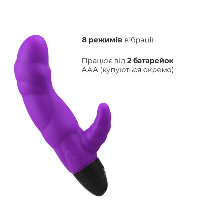 Вібратор рельєфний Adrien Lastic Typhoon Purple зі стимуляцією точки G, два мотора Вібратор рельєфний Adrien Lastic Typhoon Purple зі стимуляцією точки G, два мотора