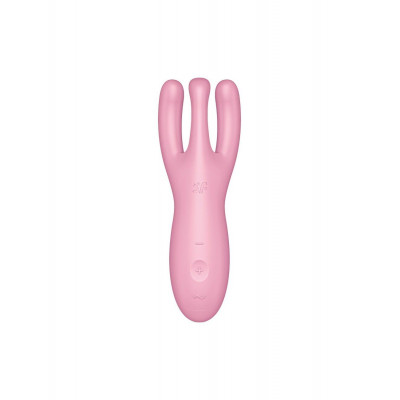 Кліторальний смарт вібратор Satisfyer Threesome 4 Pink з трьома пальчиками Кліторальний смарт вібратор Satisfyer Threesome 4 Pink з трьома пальчиками