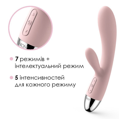 Вібратор-кролик із інтелектуальним режимом Svakom Alice Pale Pink Вібратор-кролик із інтелектуальним режимом Svakom Alice Pale Pink