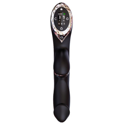 Вакуумний вібратор-кролик з підігрівом KisToy A-King Pro Black, з LED-екраном Вакуумний вібратор-кролик з підігрівом KisToy A-King Pro Black, з LED-екраном