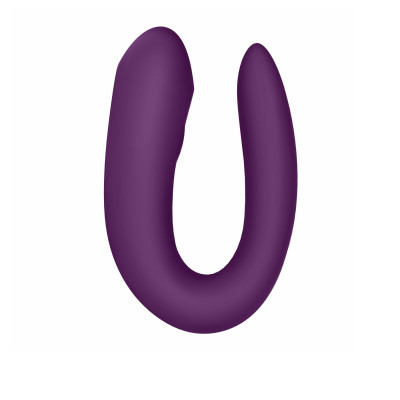 Смартвібратор для пар Satisfyer Double Joy Violet із широким кліторальним стимулятором Смартвібратор для пар Satisfyer Double Joy Violet із широким кліторальним стимулятором
