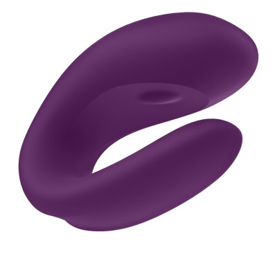Смартвібратор для пар Satisfyer Double Joy Violet із широким кліторальним стимулятором Смартвібратор для пар Satisfyer Double Joy Violet із широким кліторальним стимулятором