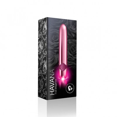 Мощный вибратор Rocks Off Havana Lilac с цветной LED-подсветкой Мощный вибратор Rocks Off Havana Lilac с цветной LED-подсветкой