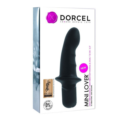 Вибратор Dorcel Mini Lover Black с ограничителем, для точки G и массажа простаты Вибратор Dorcel Mini Lover Black с ограничителем, для точки G и массажа простаты