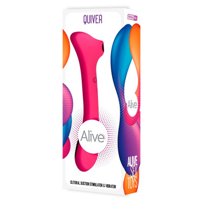 Вибратор и вакуумный клиторальный стимулятор 2-в-1 Alive Quiver Magenta Pink обновленная модель Вибратор и вакуумный клиторальный стимулятор 2-в-1 Alive Quiver Magenta Pink обновленная модель
