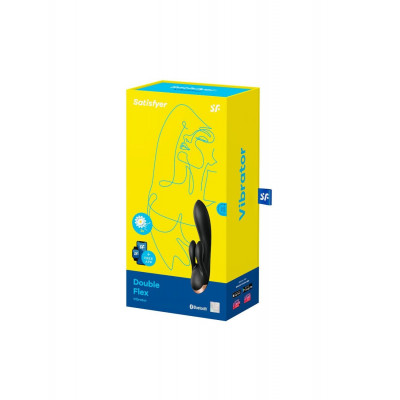 Смарт вібратор кролик із подвійним відростком Satisfyer Double Flex Black