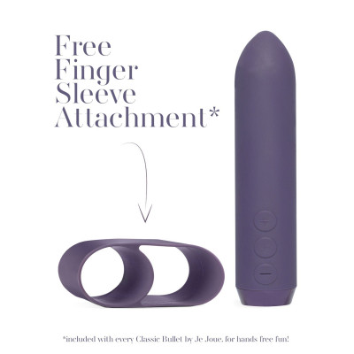 Мінівібратор Je Joue - Classic Bullet Vibrator Purple з глибокою вібрацією і фіксацією на палець Мінівібратор Je Joue - Classic Bullet Vibrator Purple з глибокою вібрацією і фіксацією на палець