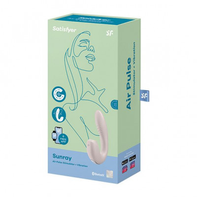 Вакуумный смарт вибратор Satisfyer Sunray Pink, 4 положения ствола Вакуумный смарт вибратор Satisfyer Sunray Pink, 4 положения ствола