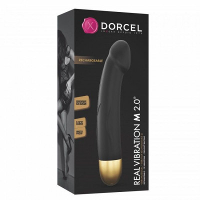 Вібратор Dorcel Real Vibration M Gold 2.0, діаметр 3,7см, перезаряджається, для точки G Вібратор Dorcel Real Vibration M Gold 2.0, діаметр 3,7см, перезаряджається, для точки G